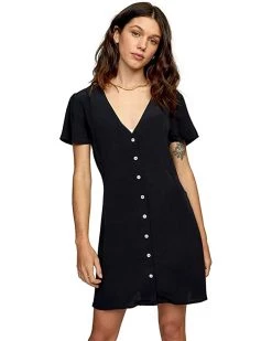 RVCA Dresses Women's Avery Woven Short Sleeve Dress -RVCA Shop 61n6Q57yaeL. AC SR736920