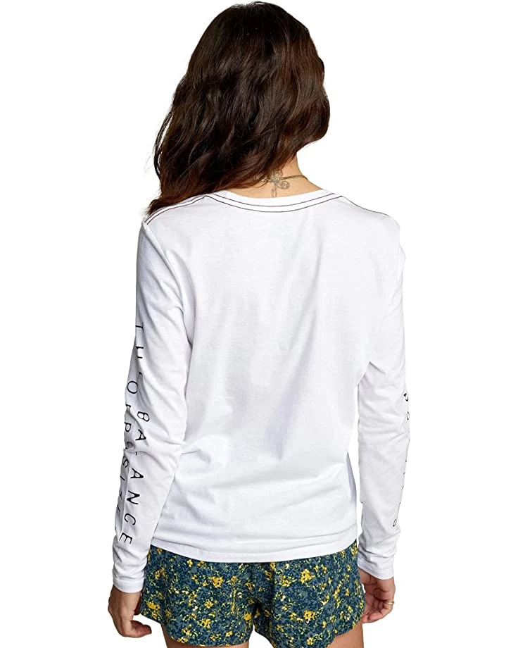 RVCA Shirts & Tops Women's Red Stitch Long Sleeve Graphic Tee Shirt 4 RVCA Shirts & Tops Women's Red Stitch Long Sleeve Graphic Tee Shirt - Image 2