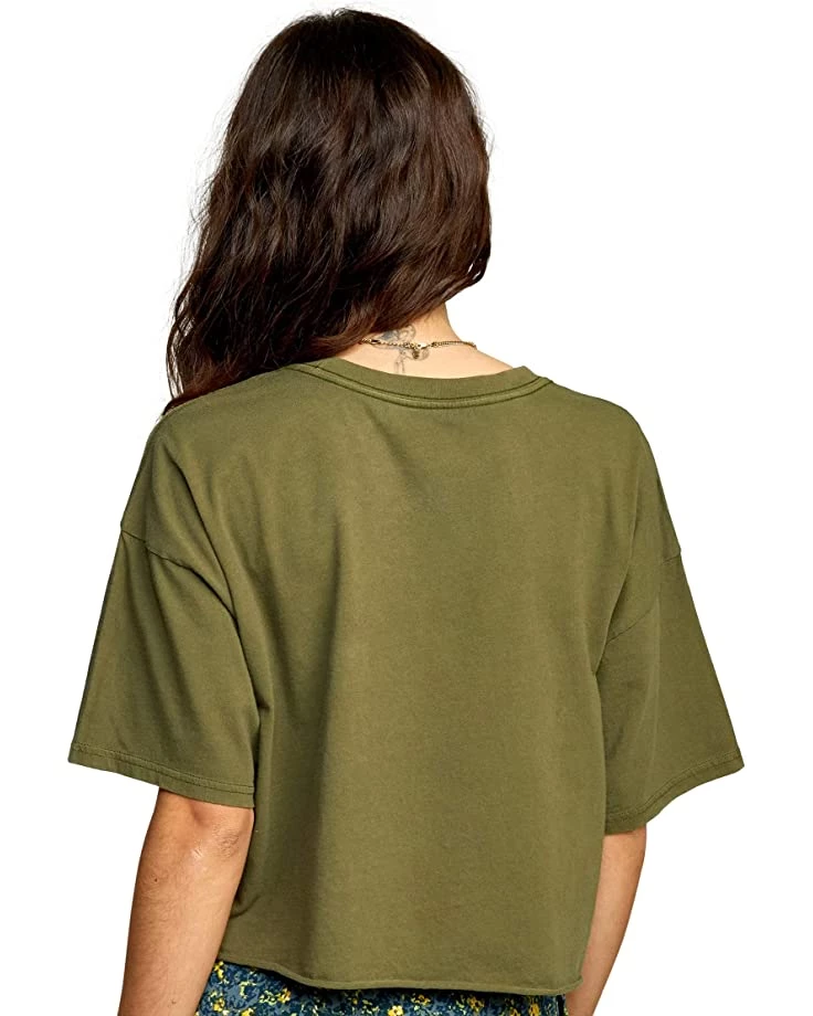 RVCA Shirts & Tops Women's PTC Cropped Pigment Dye Short Sleeve Tee Shirt 4 RVCA Shirts & Tops Women's PTC Cropped Pigment Dye Short Sleeve Tee Shirt - Image 2
