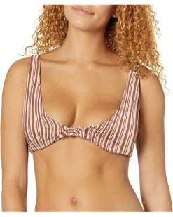 RVCA Swimwear Women's Standard Tie Front Swimsuit Bikini Top